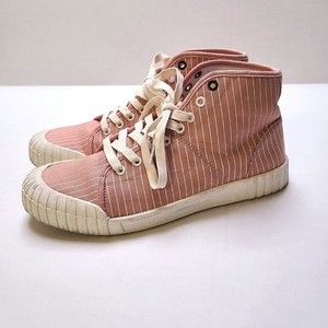 Good News Shoes Hurler Canvas Stripe Hi-tops Unisex Sustainable Sneakers UK 11